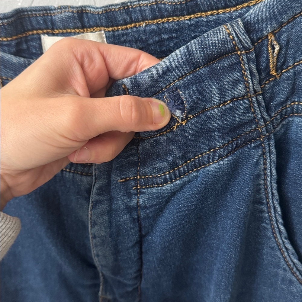 Anthropologie Pilcro High Rise Cargo Jogger Denim Knit Stretchy Jeans Smal - Picture 8 of 12